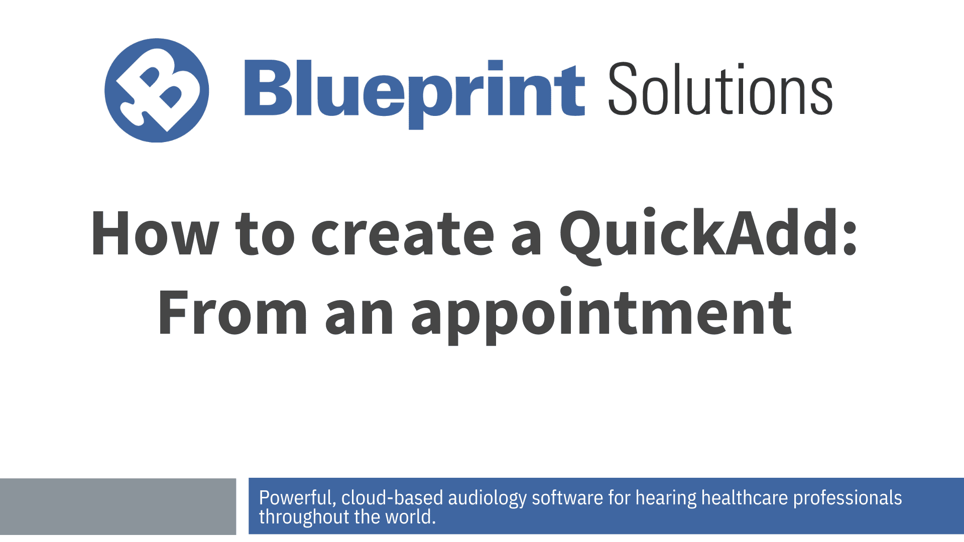How to create a QuickAdd: From an appointment