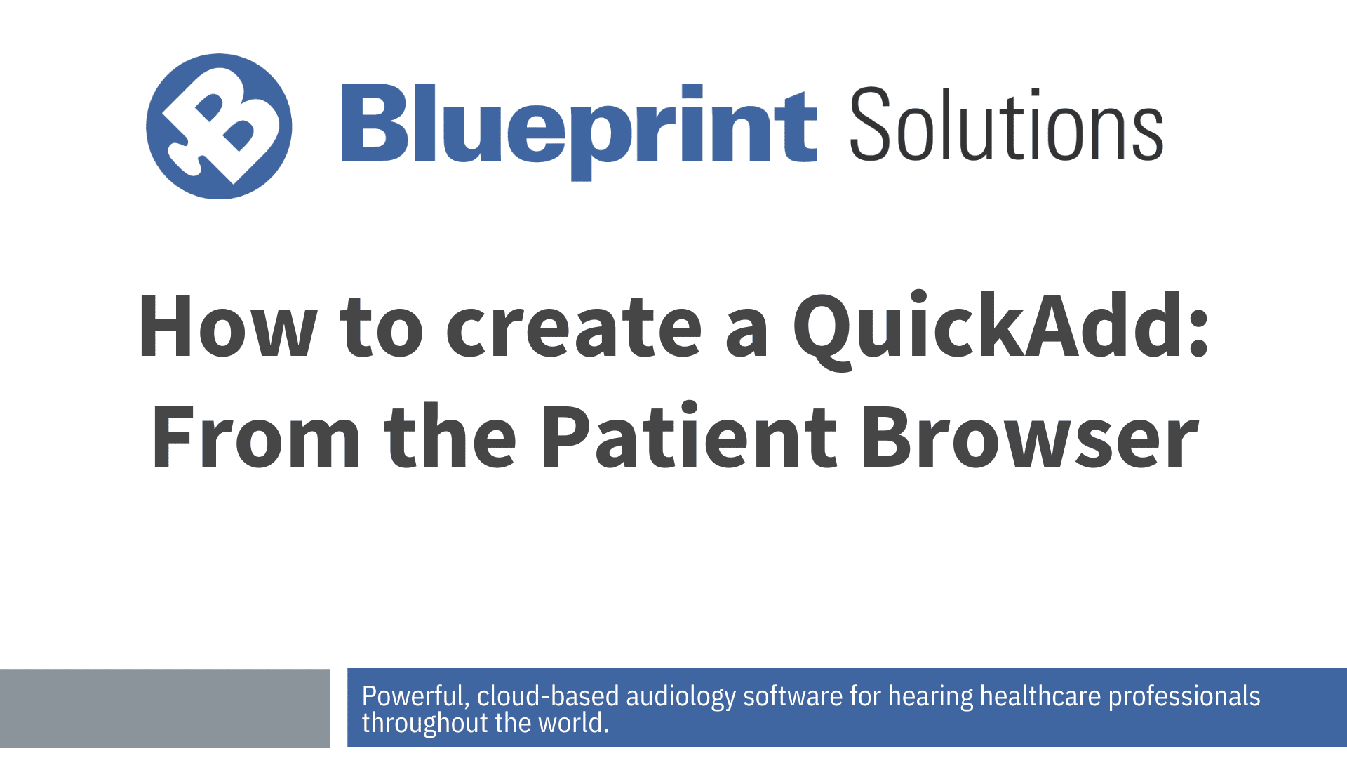How to create a QuickAdd: From the Patient Browser